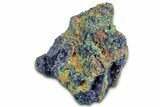 Sparkling Azurite Crystals with Fibrous Malachite - China #350802-2